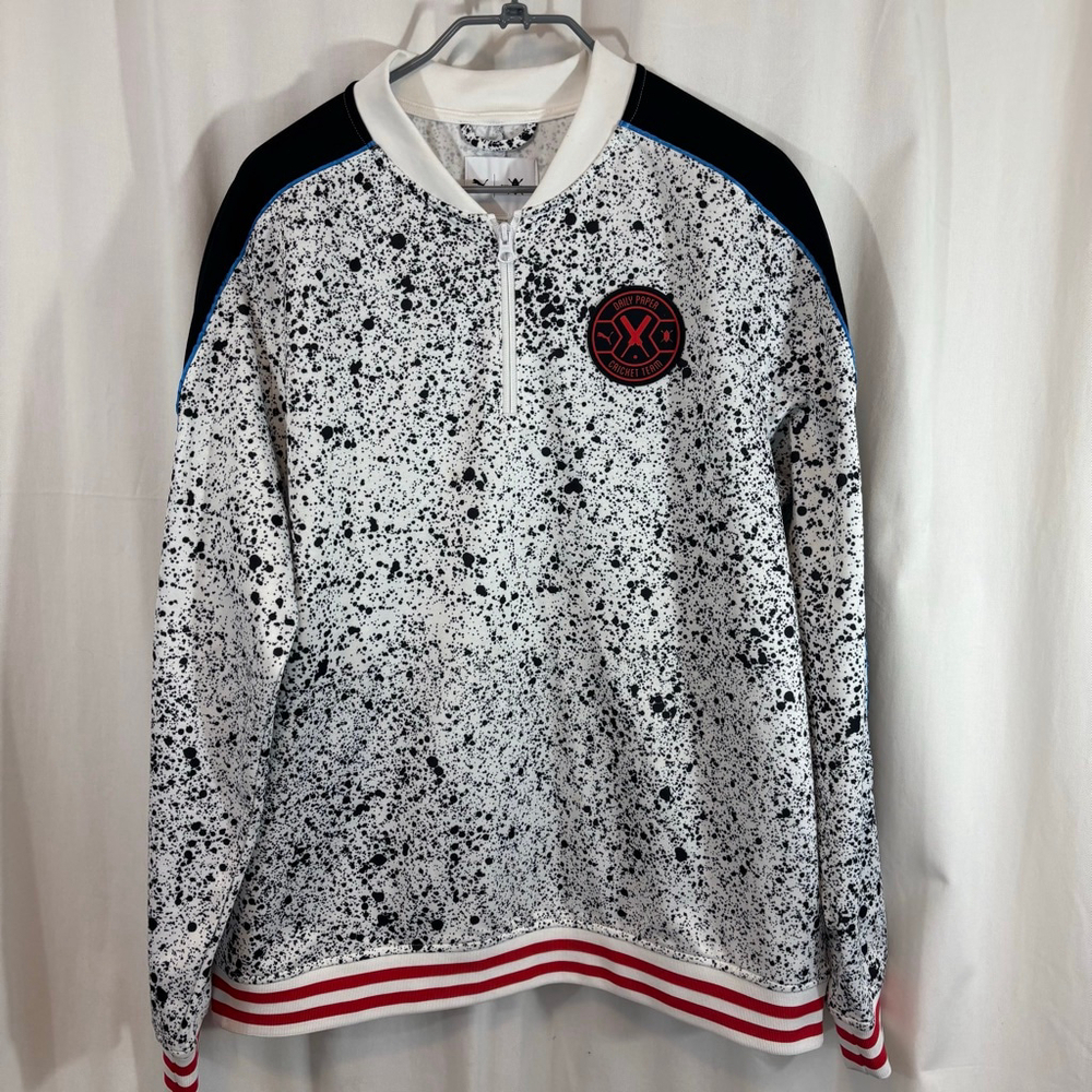 Puma x Daily Paper Quarter Zip Pullover Size S – Black White Speckle Streetwear